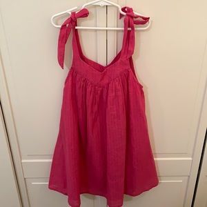 Pink - Pink Chicken Cotton Girls Dress